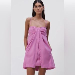Jonathan Simkhai Kendall Cotton Poplin Dress US 8 Opera Pink